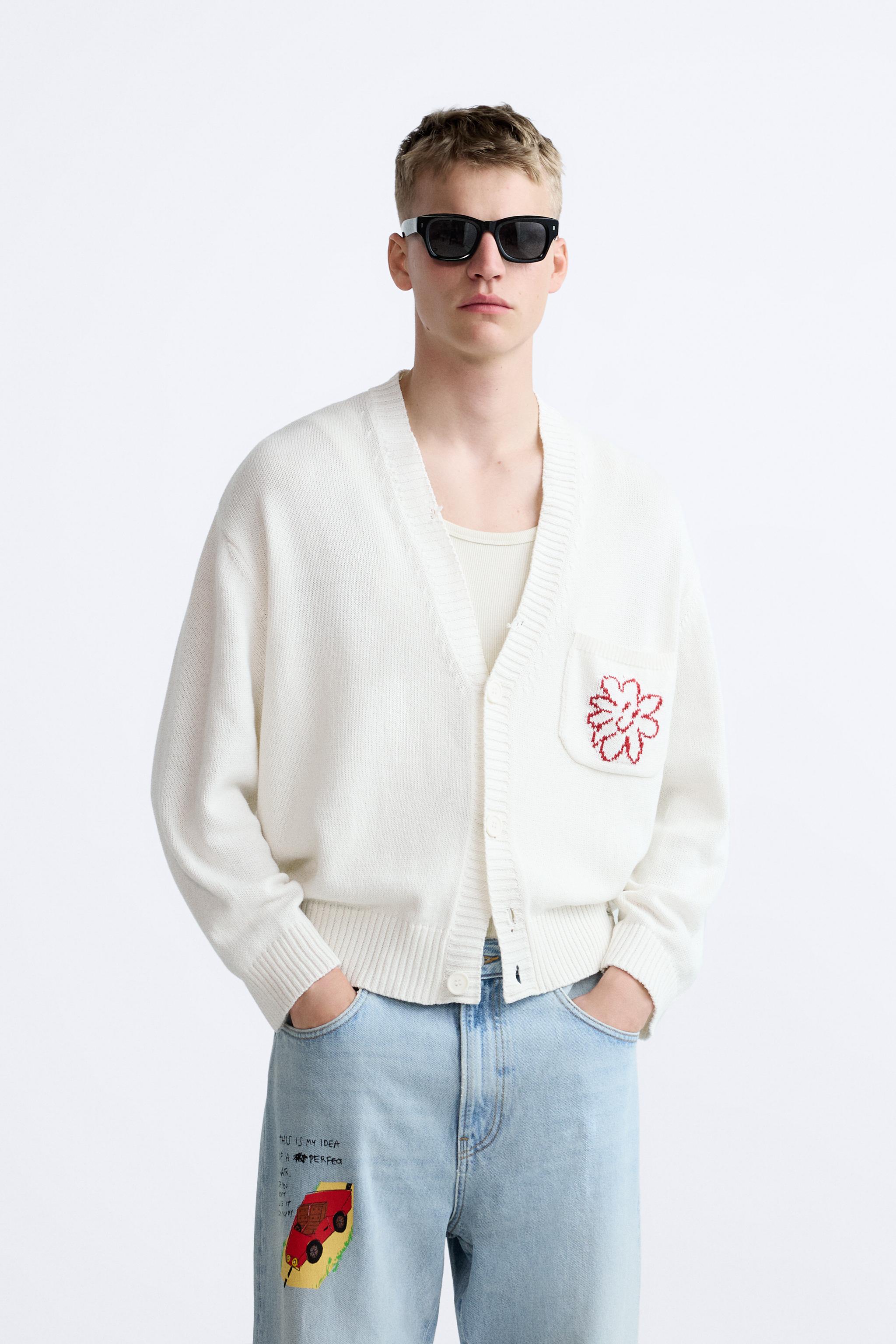 Zara jacquard cardigan sales